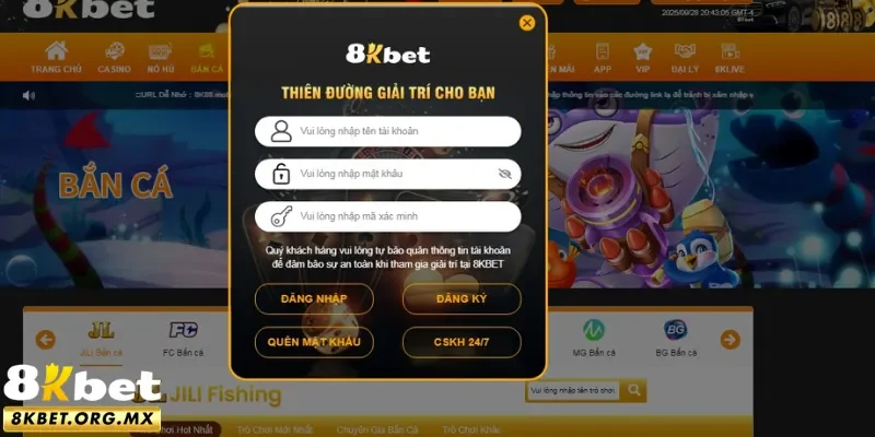 Cửa sổ để nhập các thông tin yêu cầu