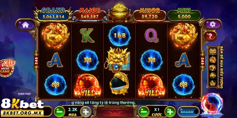 Giao diện slot được 8Kbet thiết kế trực quan