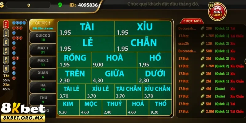 Nhiều kiểu cược đáp ứng phong cách game thủ